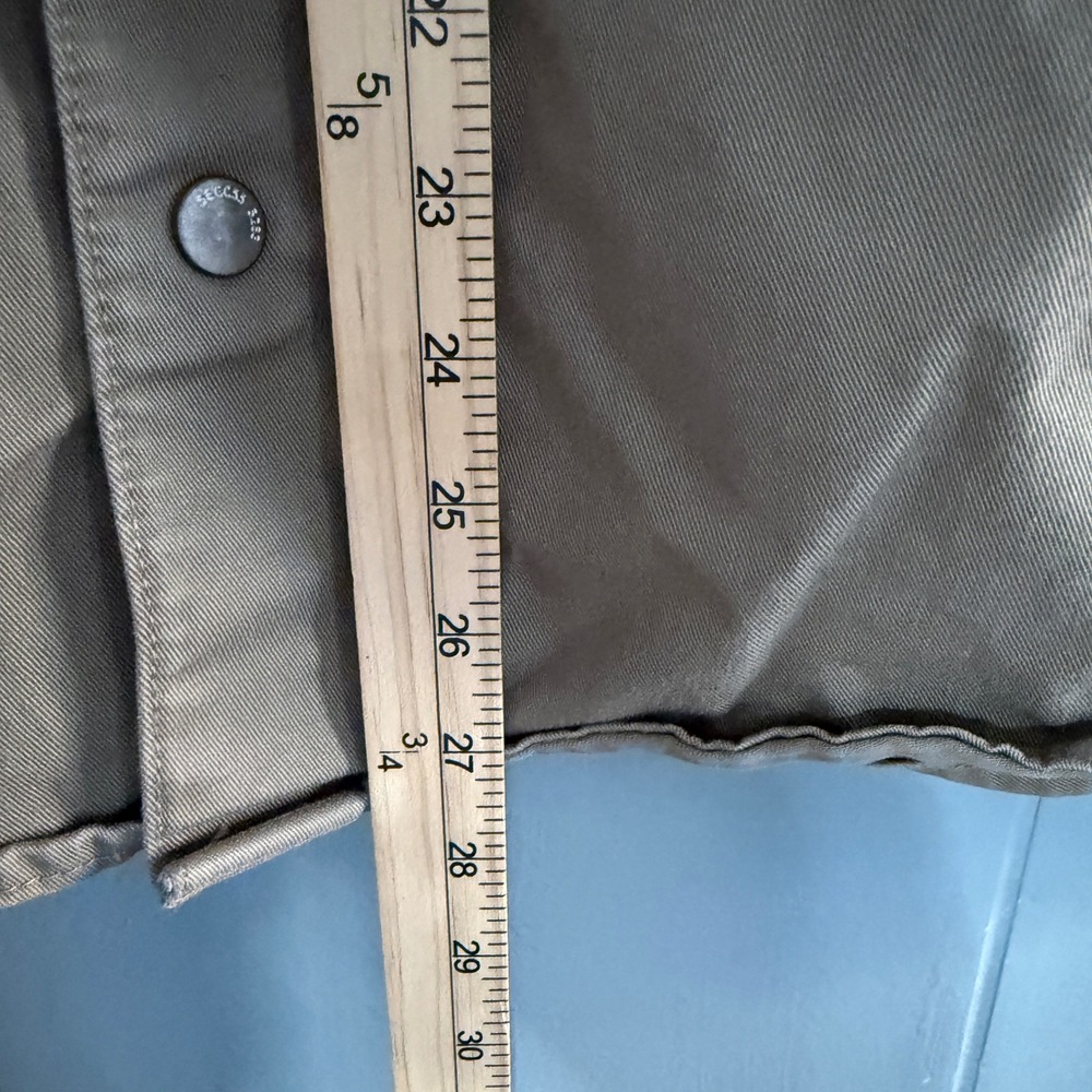 New York Embroidered Hooded Jacket Shacket Mens Large Khaki/Tan Modern Uniform - Picture 10 of 12
